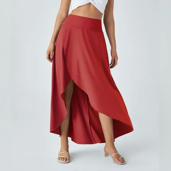 Halara Breezeful™ High Waisted High Low Ruffle 2-in-1 Flowy Skirt- Size Large - Picture 2 of 13